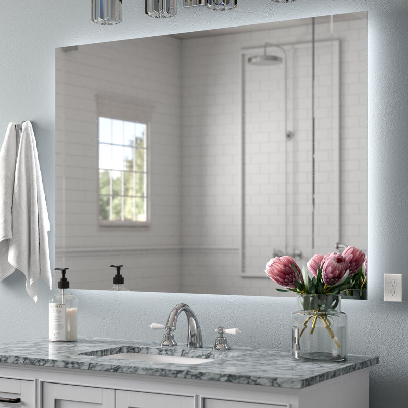 Everly Quinn Moumoune Backlit Bathroom/Vanity Mirror & Reviews Wayfair